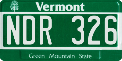 VT license plate NDR326