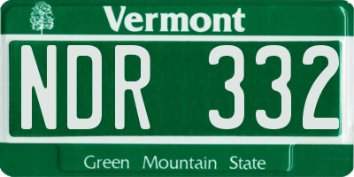 VT license plate NDR332