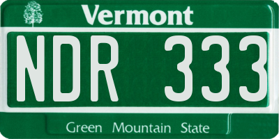 VT license plate NDR333