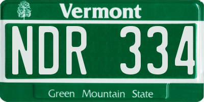 VT license plate NDR334