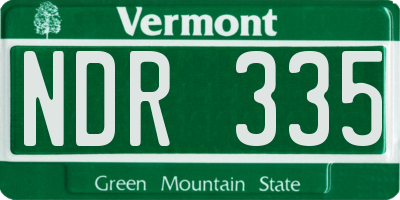 VT license plate NDR335