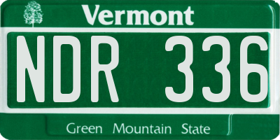 VT license plate NDR336