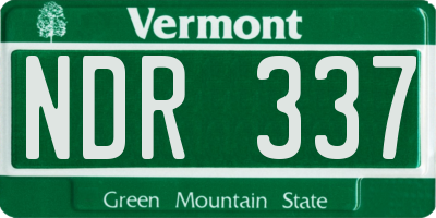 VT license plate NDR337