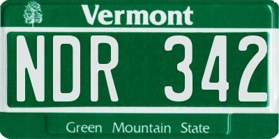VT license plate NDR342