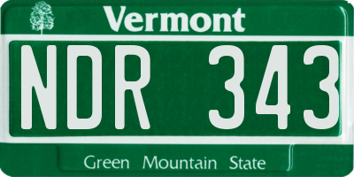 VT license plate NDR343
