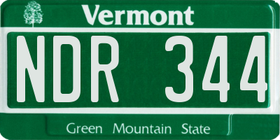 VT license plate NDR344