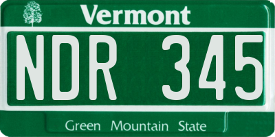 VT license plate NDR345