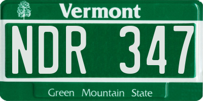VT license plate NDR347