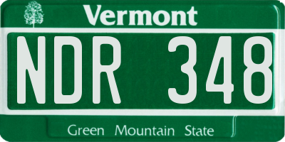 VT license plate NDR348