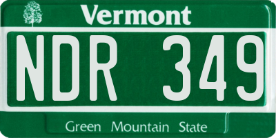 VT license plate NDR349