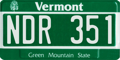 VT license plate NDR351