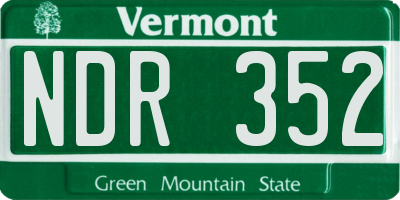 VT license plate NDR352