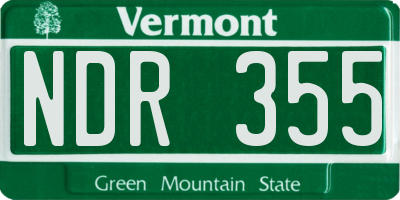 VT license plate NDR355