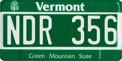 VT license plate NDR356