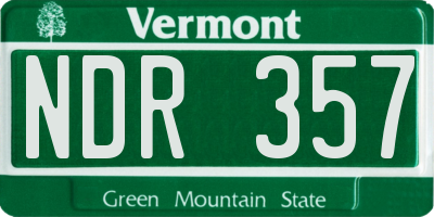 VT license plate NDR357