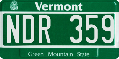 VT license plate NDR359