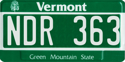 VT license plate NDR363