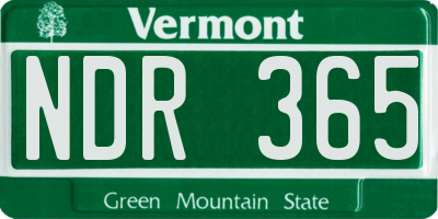 VT license plate NDR365
