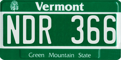 VT license plate NDR366