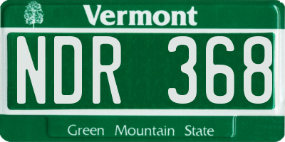 VT license plate NDR368