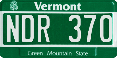 VT license plate NDR370