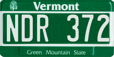 VT license plate NDR372