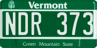 VT license plate NDR373