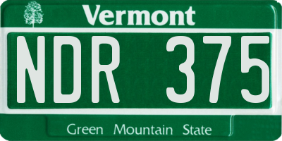 VT license plate NDR375