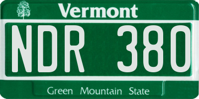 VT license plate NDR380