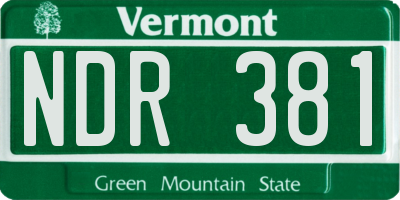VT license plate NDR381