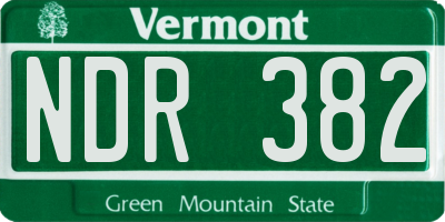 VT license plate NDR382