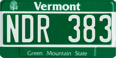 VT license plate NDR383