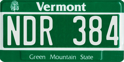 VT license plate NDR384