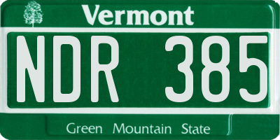VT license plate NDR385