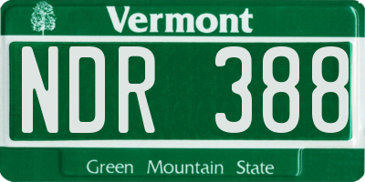 VT license plate NDR388
