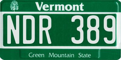 VT license plate NDR389