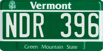 VT license plate NDR396