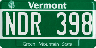 VT license plate NDR398