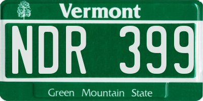VT license plate NDR399