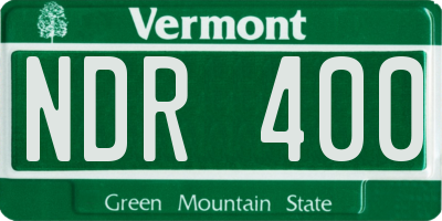 VT license plate NDR400