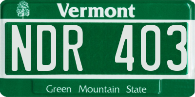 VT license plate NDR403