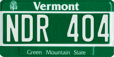 VT license plate NDR404