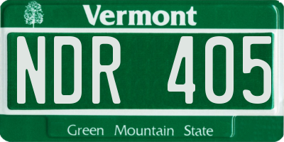 VT license plate NDR405