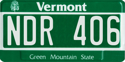 VT license plate NDR406