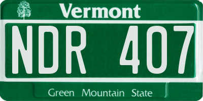 VT license plate NDR407