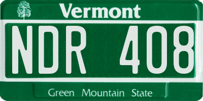 VT license plate NDR408