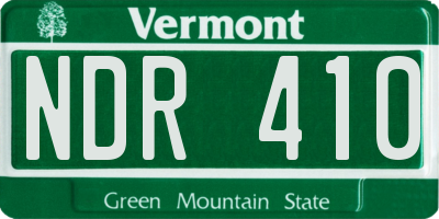 VT license plate NDR410