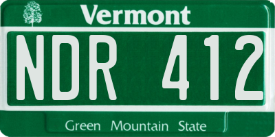 VT license plate NDR412