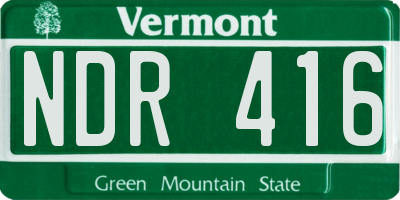 VT license plate NDR416