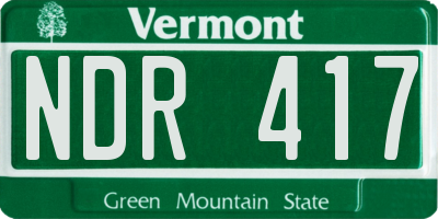 VT license plate NDR417